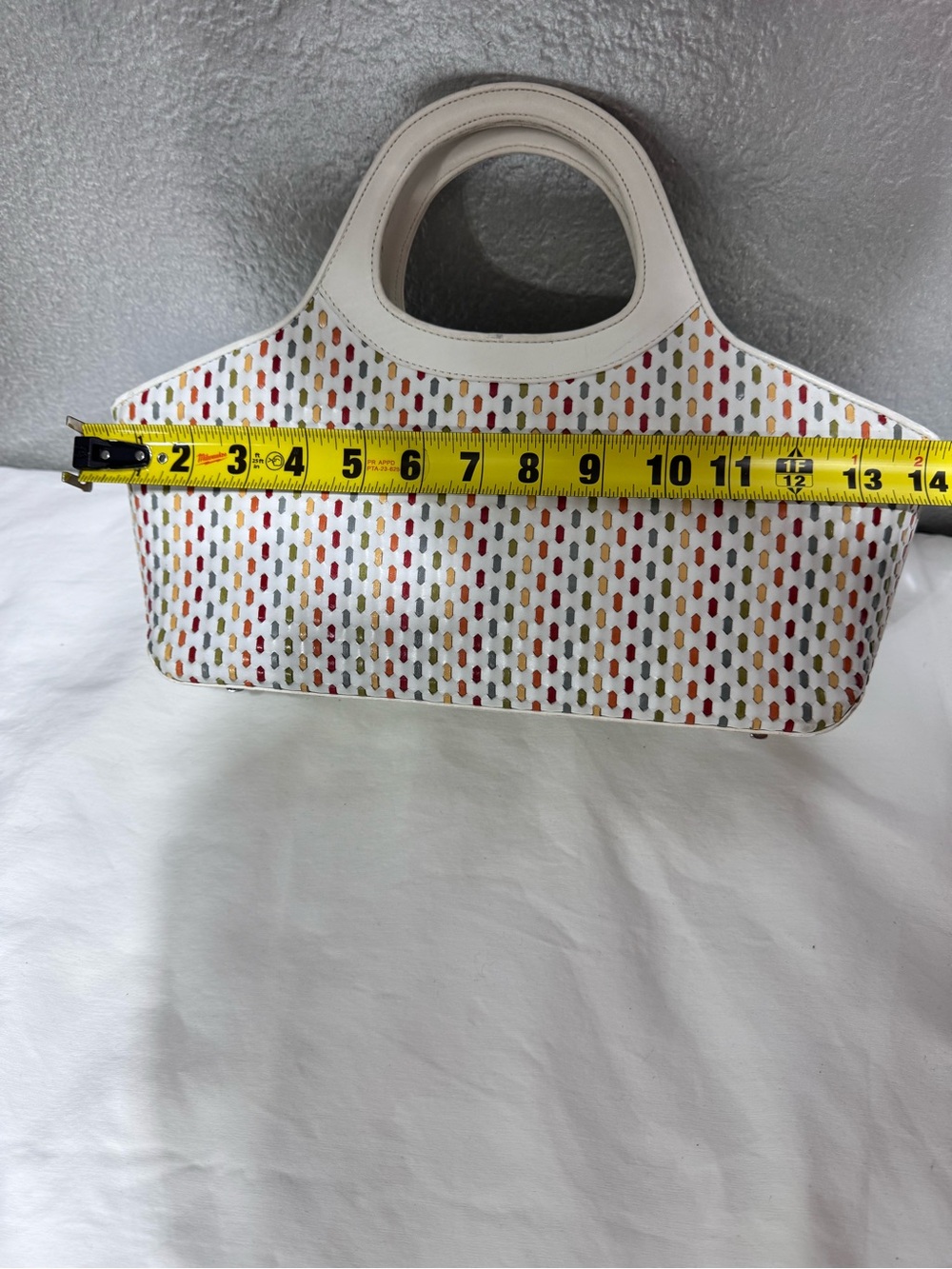 Salvatore Ferragamo White Tote with Multicolor Perforated Accents - Picture 16 of 16